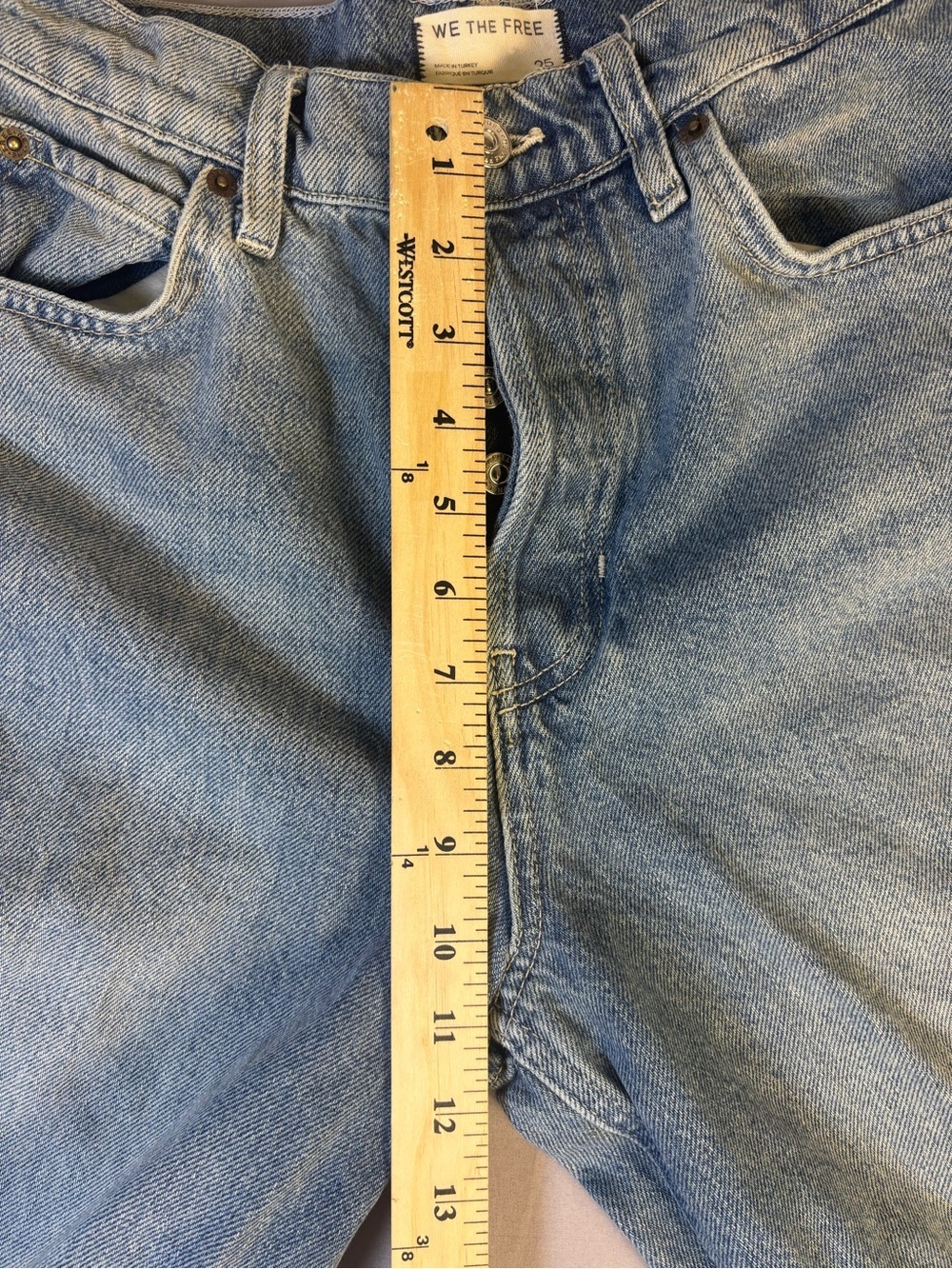 Free People Vintage Light Wash Button-Fly Jeans Size 25 - Picture 6 of 13